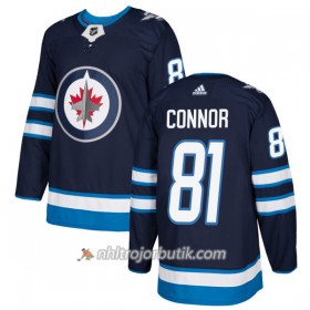 Män Ishockey Winnipeg Jets Tröja Kyle Connor 81 Adidas 2017-2018 Marinblå Authentic